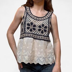 Boho crochet floral top